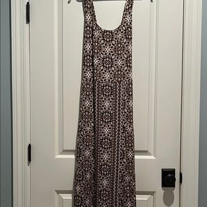 J. Jill Brown Sleeveless Maxi Sundress for Casual Resort Wear